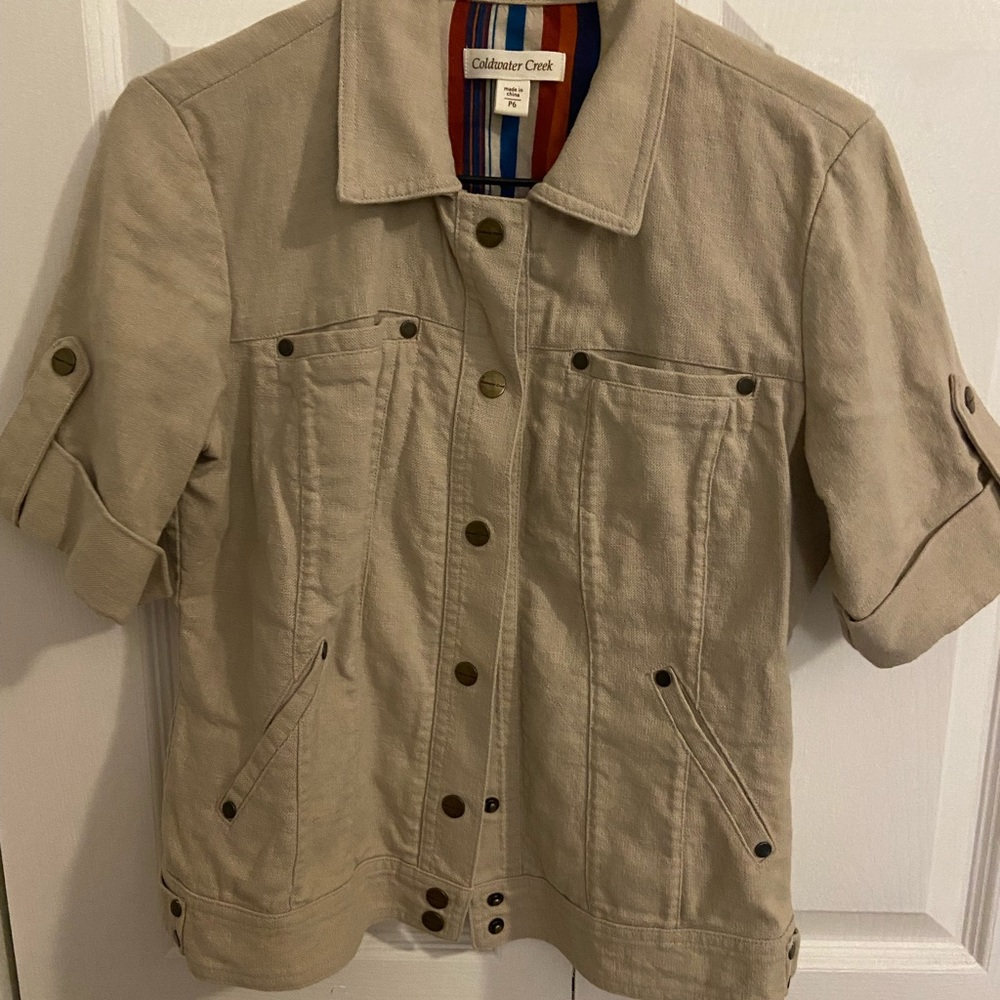 Coldwater Creek Linen Blend Safari Jacket 6P
